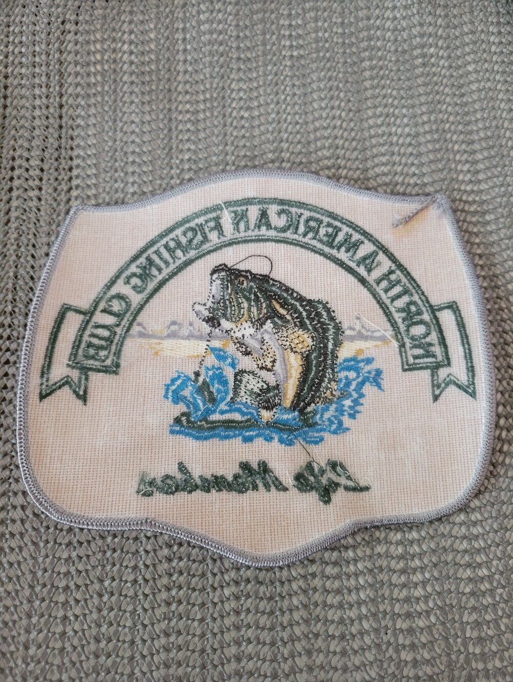 North American Fishing Club Lifetime Member Iron On Vintage Embroidered Patch - Picture 2 of 4